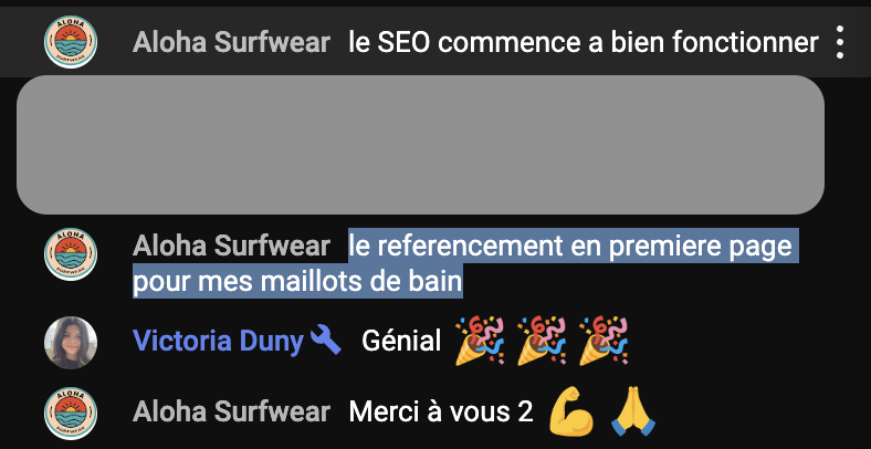 Résultat SEO d'Aloha Surfwear